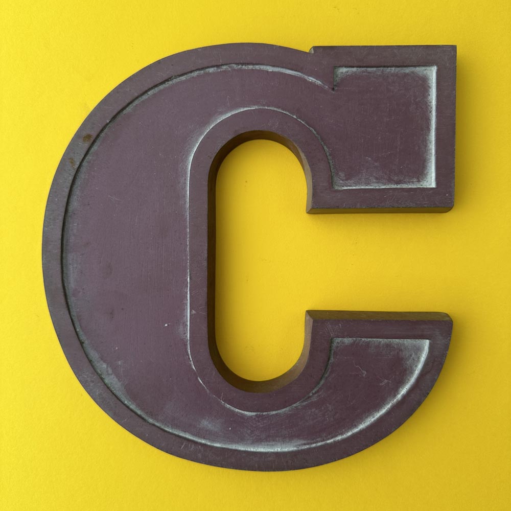 C - 9 Inch Red Metal Letter C - 9 Inch Red Metal Letter