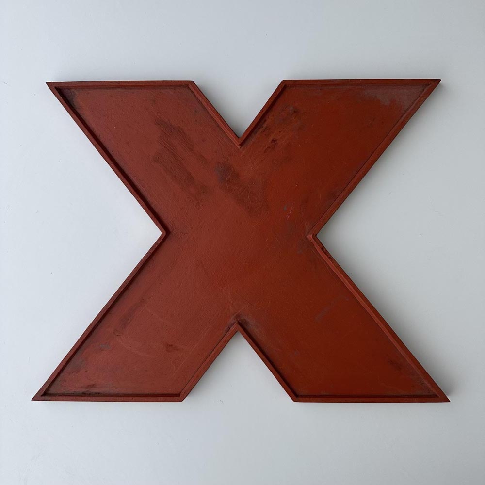 X - 9 Inch Wooden Factory Shop Letter X - 9 Inch Wooden Factory Shop Letter