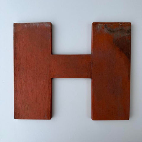 H - 9 Inch Wooden Factory Shop Letter