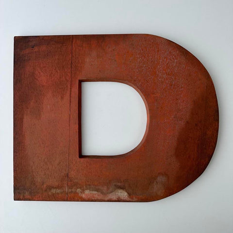 D - 9 Inch Wooden Factory Shop Letter