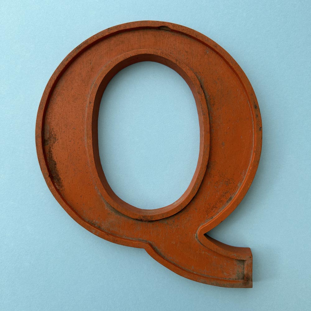 Q - 10 Inch Wooden Factory Shop Letter Q - 10 Inch Wooden Factory Shop Letter