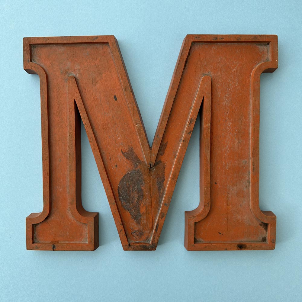 M - 10 Inch Wooden Factory Shop Letter M - 10 Inch Wooden Factory Shop Letter