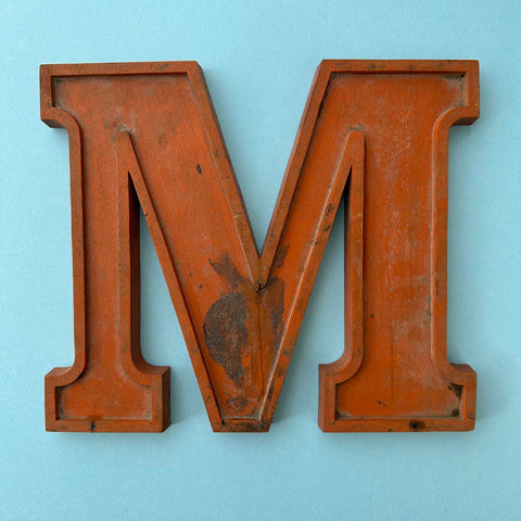 M - 10 Inch Wooden Factory Shop Letter