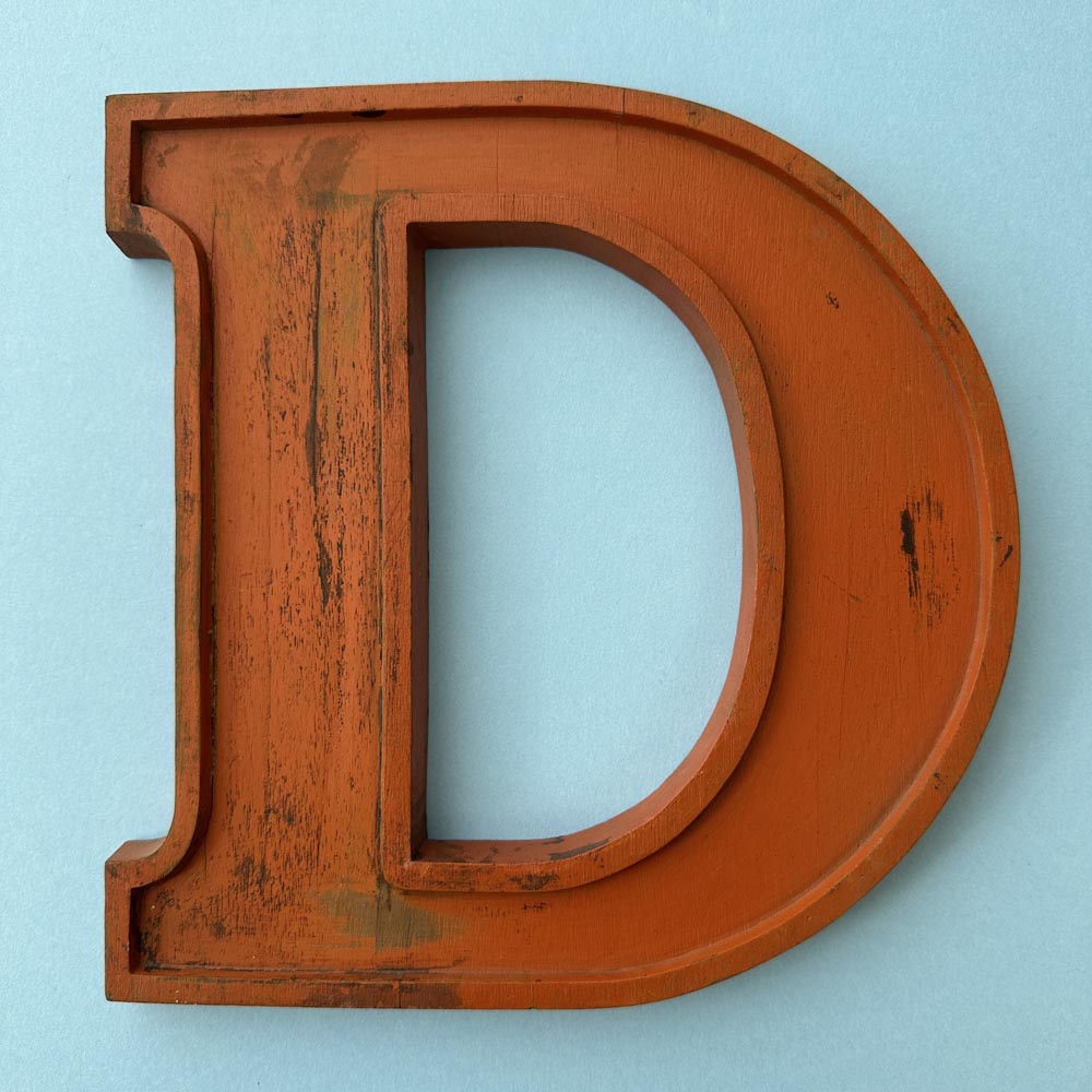 D - 10 Inch Wooden Factory Shop Letter D - 10 Inch Wooden Factory Shop Letter