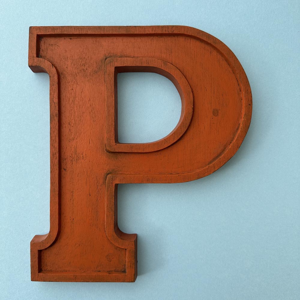 P - 10 Inch Wooden Factory Shop Letter P - 10 Inch Wooden Factory Shop Letter