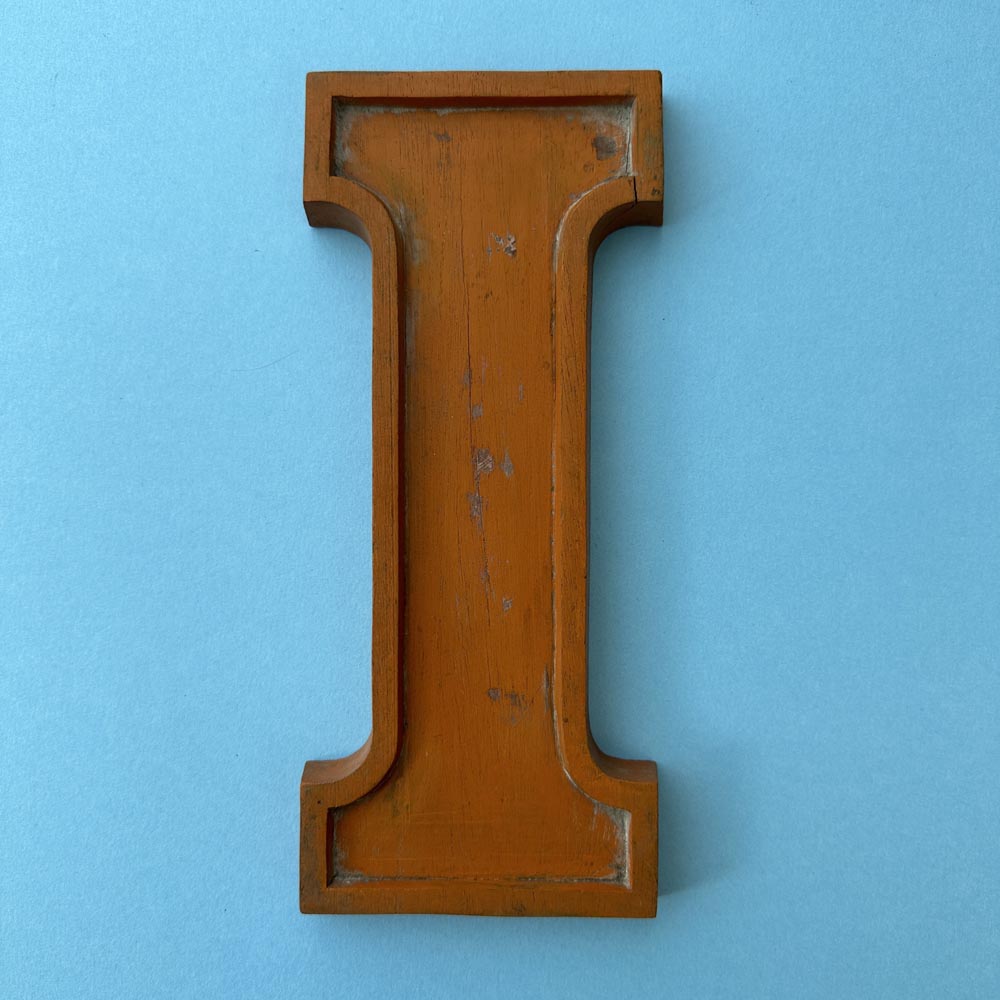 I - 10 Inch Wooden Factory Shop Letter I - 10 Inch Wooden Factory Shop Letter