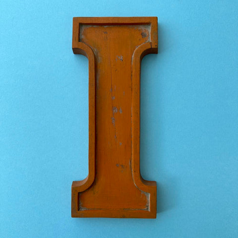 I - 10 Inch Wooden Factory Shop Letter
