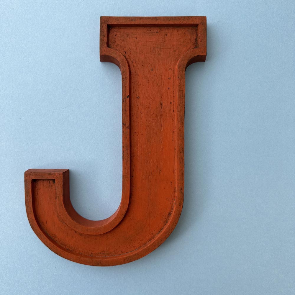 J - 10 Inch Wooden Factory Shop Letter J - 10 Inch Wooden Factory Shop Letter