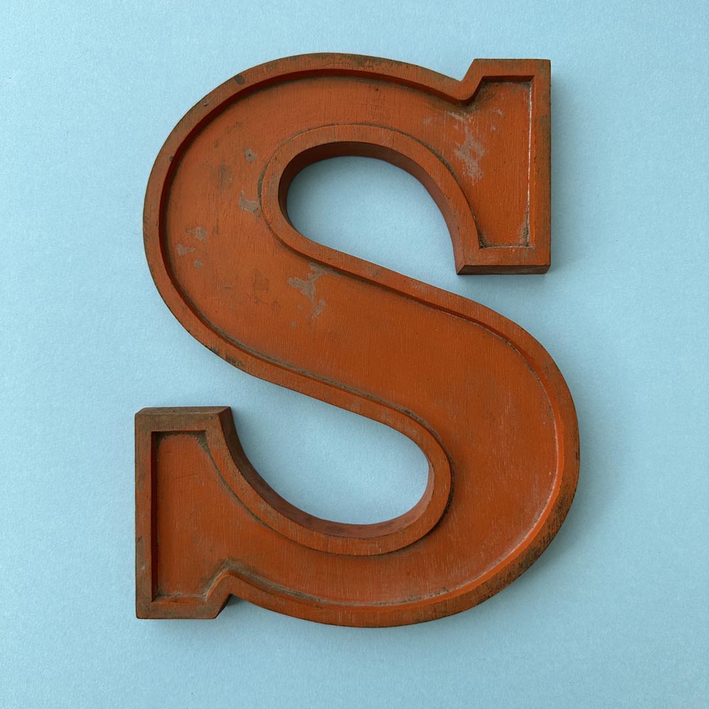 S - 10 Inch Wooden Factory Shop Letter S - 10 Inch Wooden Factory Shop Letter