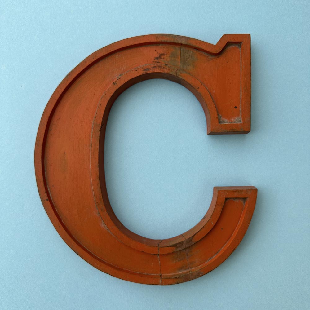 C - 10 Inch Wooden Factory Shop Letter C - 10 Inch Wooden Factory Shop Letter