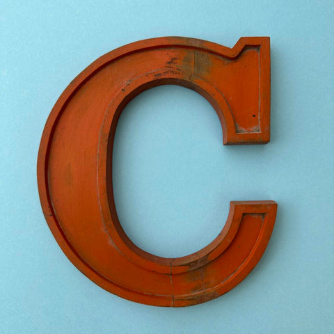 C - 10 Inch Wooden Factory Shop Letter