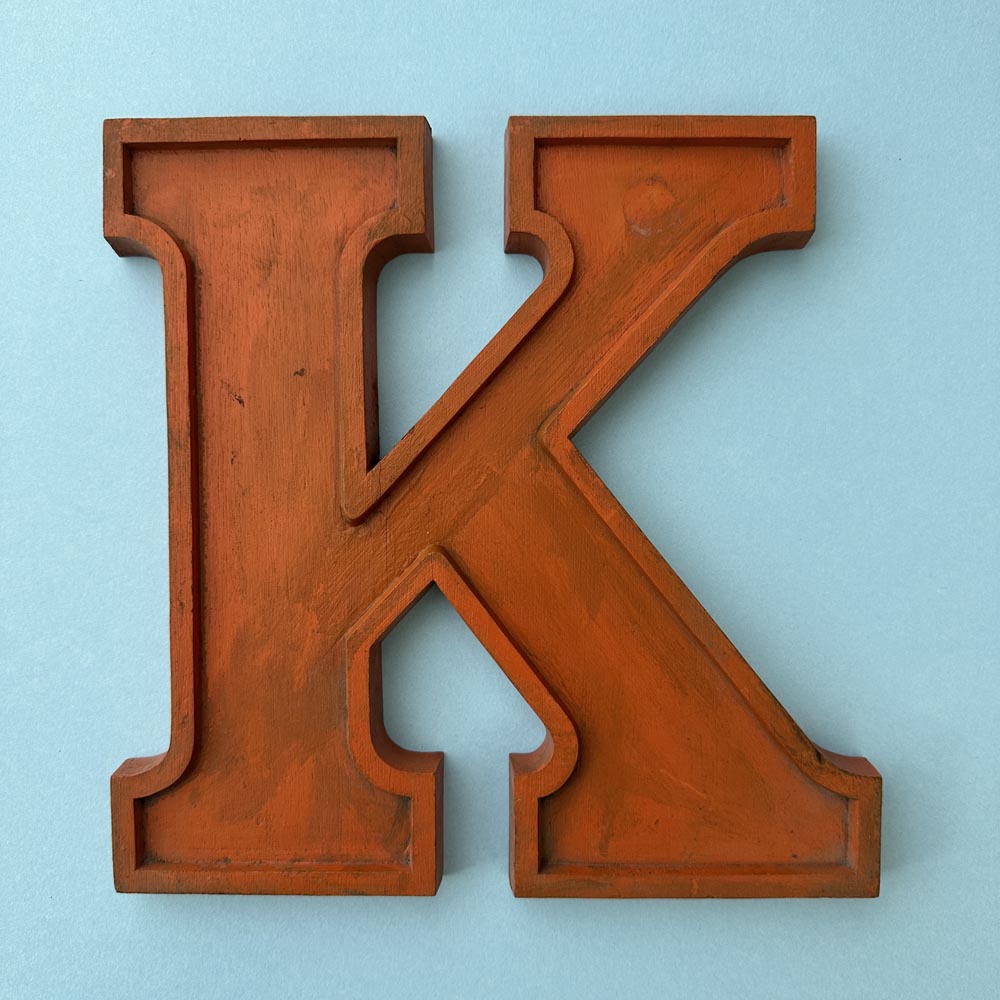 K - 10 Inch Wooden Factory Shop Letter K - 10 Inch Wooden Factory Shop Letter