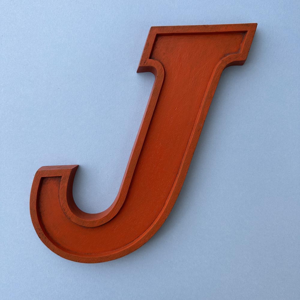 J - 10 Inch Wooden Factory Shop Letter J - 10 Inch Wooden Factory Shop Letter