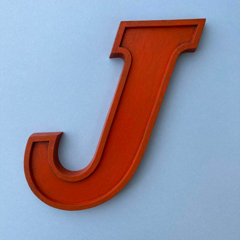 J - 10 Inch Wooden Factory Shop Letter