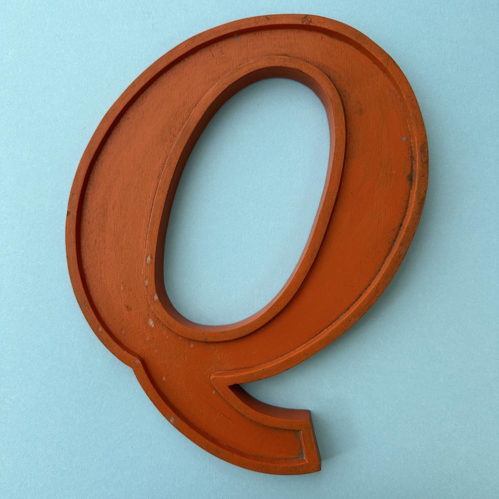 Q - 10 Inch Wooden Factory Shop Letter Q - 10 Inch Wooden Factory Shop Letter