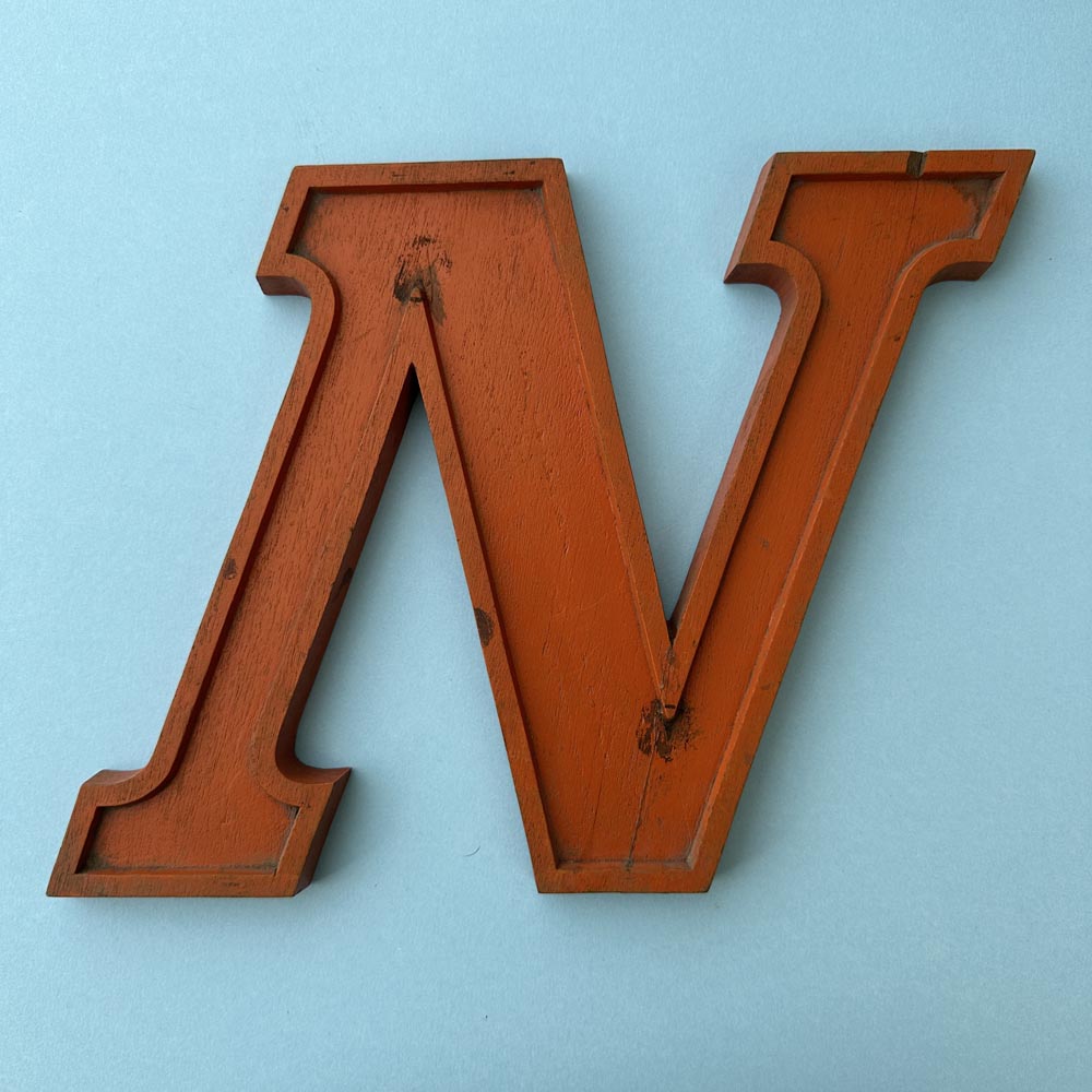 N - 10 Inch Wooden Factory Shop Letter N - 10 Inch Wooden Factory Shop Letter