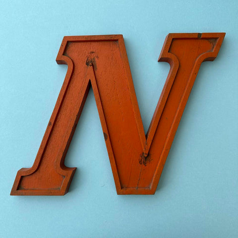 N - 10 Inch Wooden Factory Shop Letter