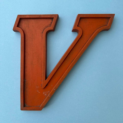 V - 10 Inch Wooden Factory Shop Letter