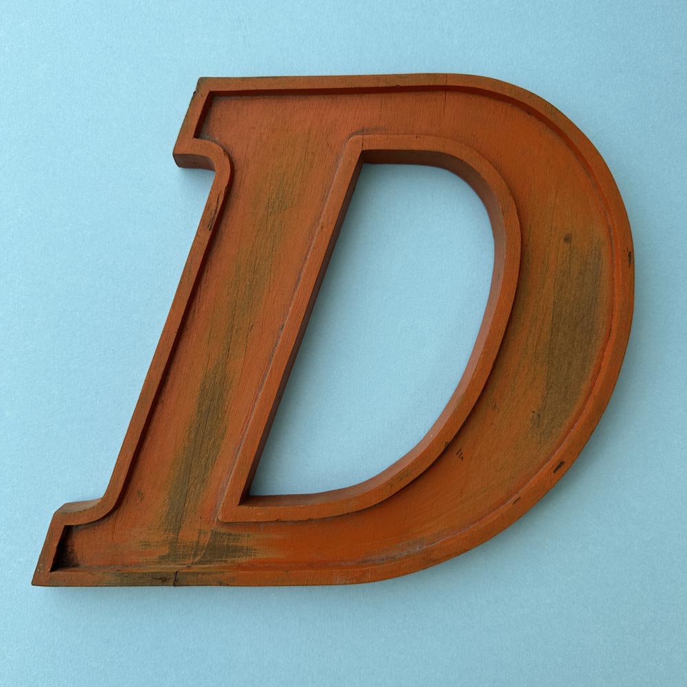 D - 10 Inch Wooden Factory Shop Letter D - 10 Inch Wooden Factory Shop Letter
