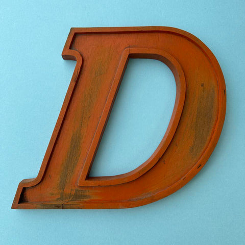 D - 10 Inch Wooden Factory Shop Letter