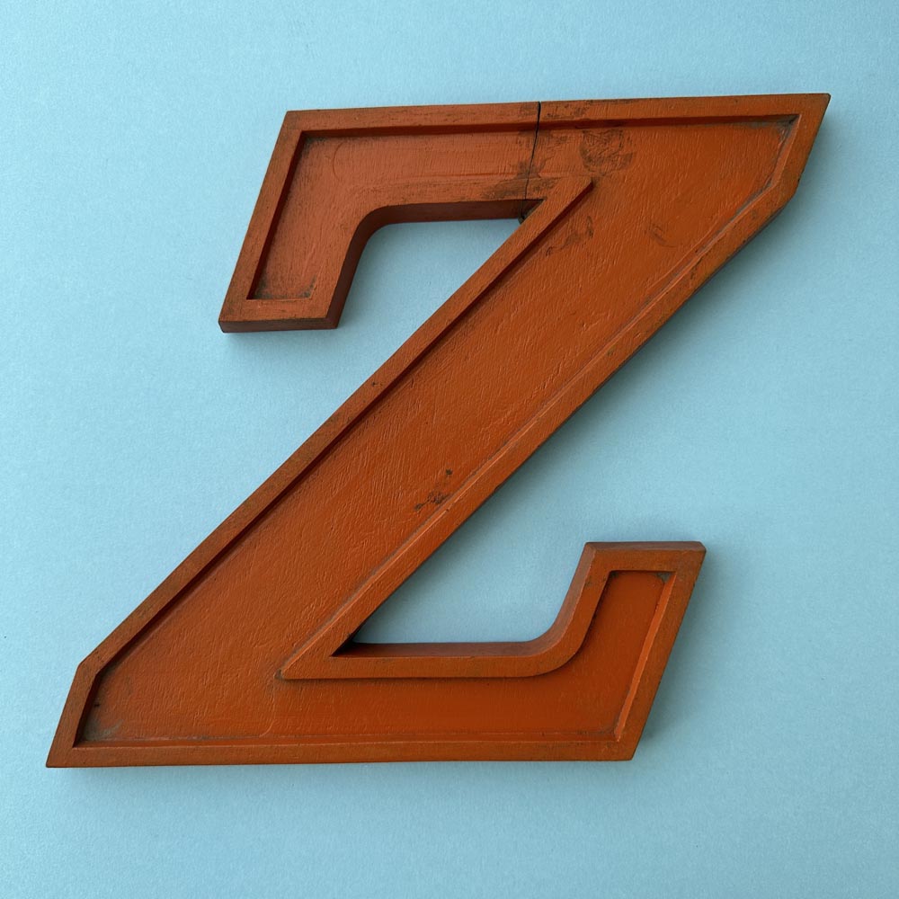 Z - 10 Inch Wooden Factory Shop Letter Z - 10 Inch Wooden Factory Shop Letter