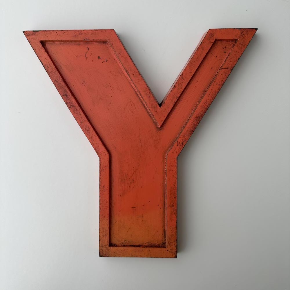 Y - 9 Inch Orange Metal Letter Y - 9 Inch Orange Metal Letter