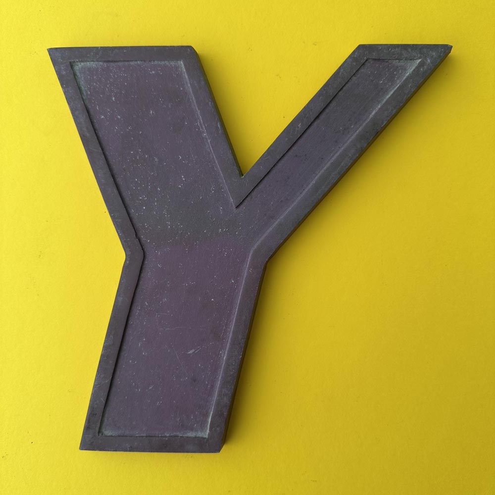 Y - 9 Inch Red Italic Metal Letter Y - 9 Inch Red Italic Metal Letter