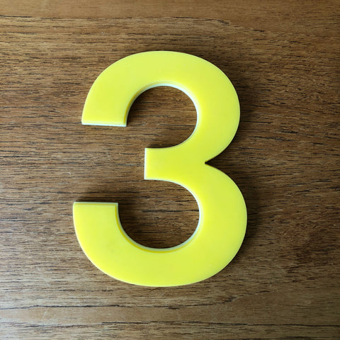 3 - 7.5 Inch Perspex Number