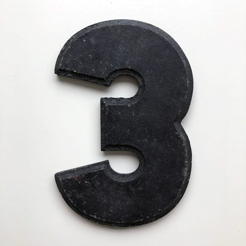 3 - 8 Inch American Wagner Cinema Marquee Metal Number 3 - 8 Inch American Wagner Cinema Marquee Metal Number