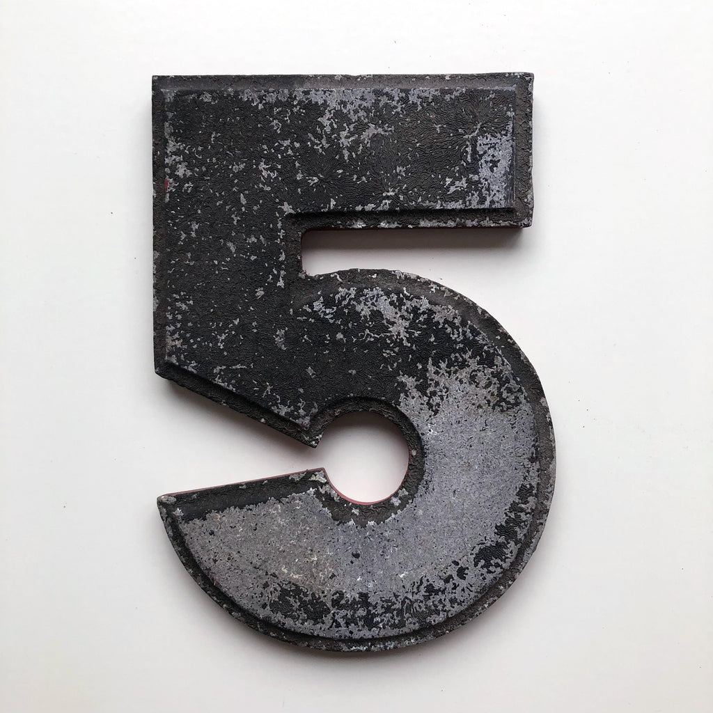 5 - 8 Inch American Wagner Cinema Marquee Metal Number 5 - 8 Inch American Wagner Cinema Marquee Metal Number