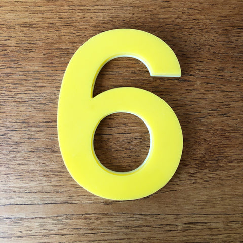 6 or 9 - 7.5 Inch Perspex Number