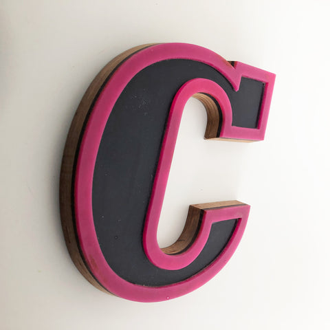 C - Medium Factory Shop Letter Ply Wood & Perspex