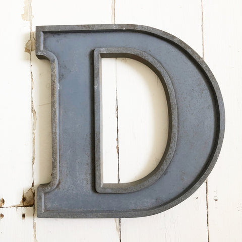D - 12 Inch Silver Letter Metal