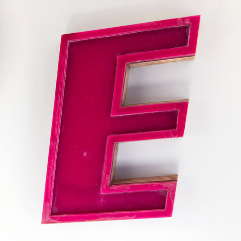 E - Medium Factory Shop Letter Ply Wood & Perspex