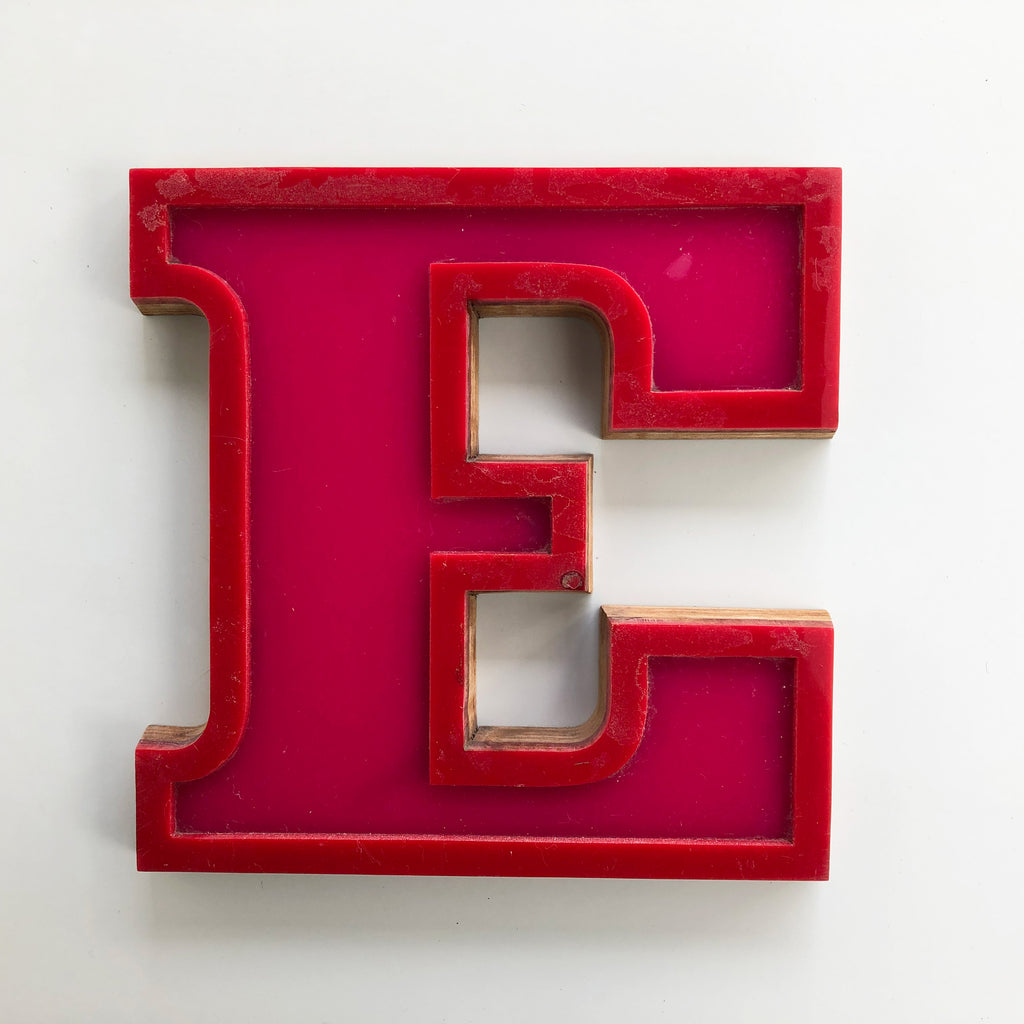 E - Medium Factory Shop Letter Ply Wood & Perspex E - Medium Factory Shop Letter Ply Wood & Perspex