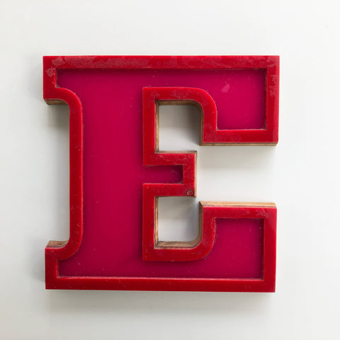 E - Medium Factory Shop Letter Ply Wood & Perspex