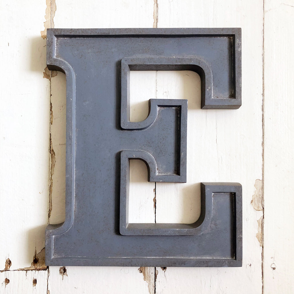 E - 12 Inch Silver Letter Metal E - 12 Inch Silver Letter Metal