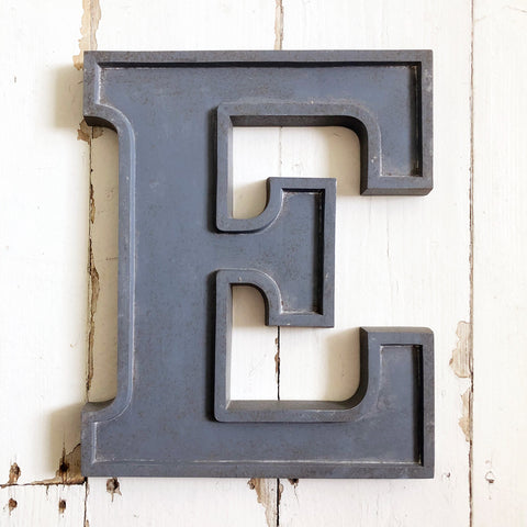 E - 12 Inch Silver Letter Metal