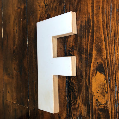 F - Medium Factory Shop Letter Ply Wood & Perspex