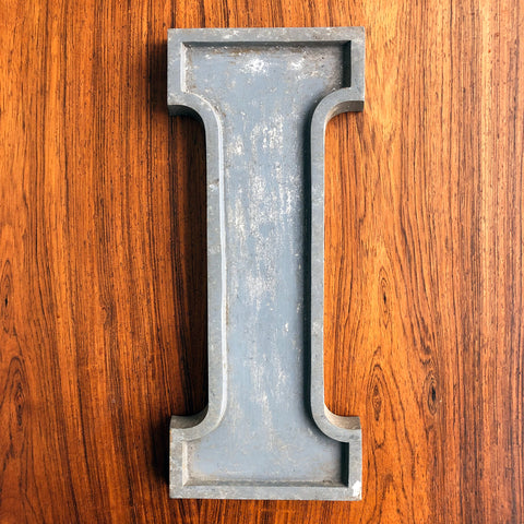 I - 12 Inch Silver Letter Metal