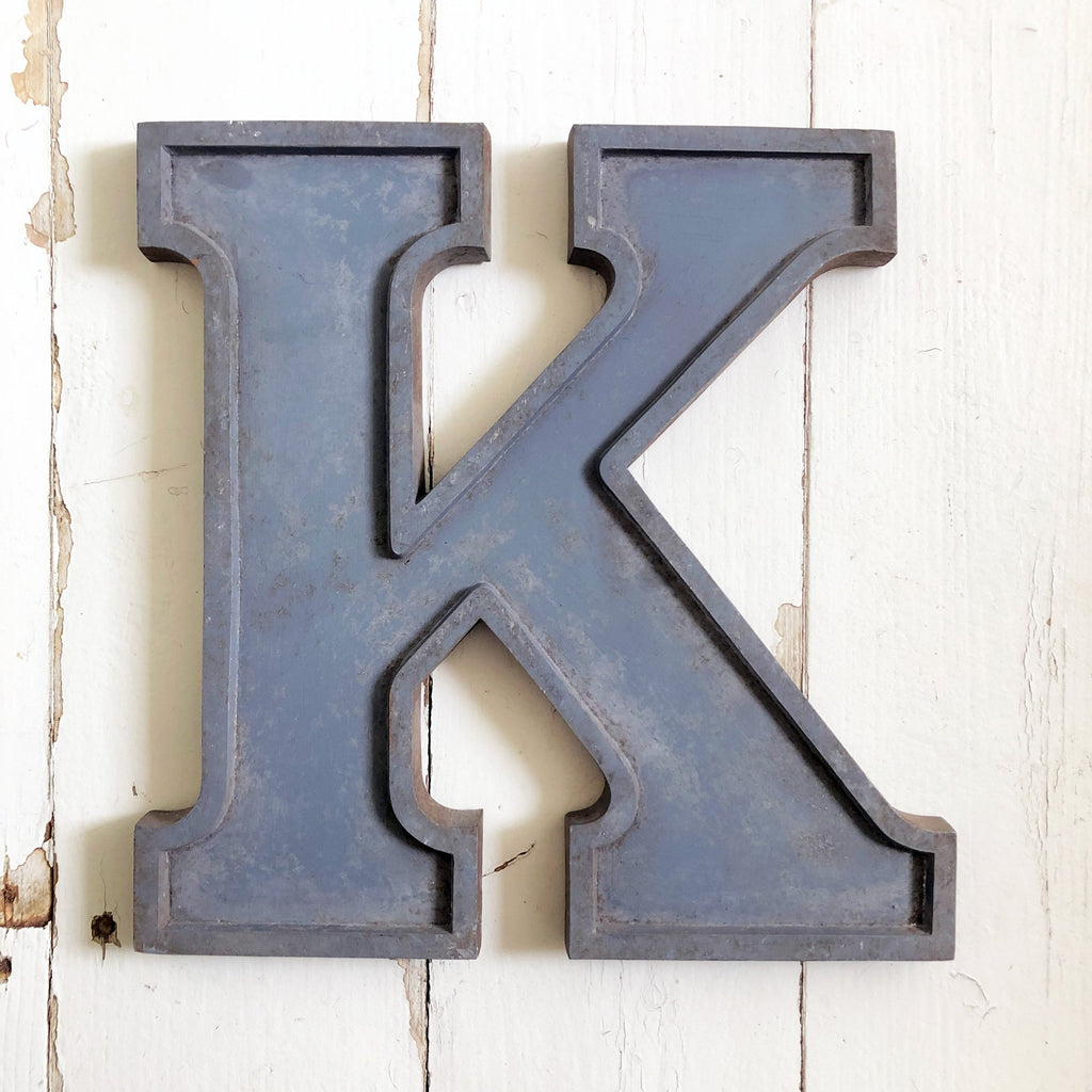 K - 12 Inch Silver Letter Metal K - 12 Inch Silver Letter Metal