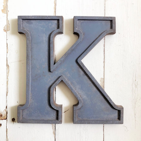 K - 12 Inch Silver Letter Metal