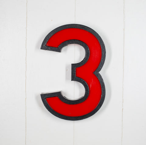 3 - 11 Inch Metal Perspex Cinema Number