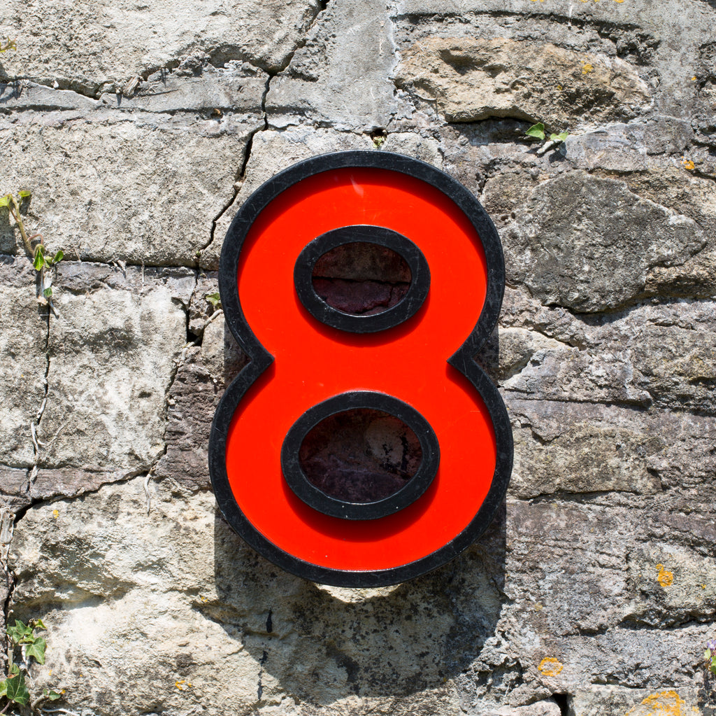 8 - 11 Inch Metal Perspex Cinema Number 8 - 11 Inch Metal Perspex Cinema Number