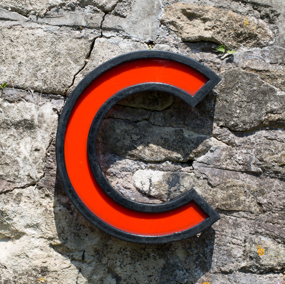 C - 11 Inch Metal Perspex Cinema Letter C - 11 Inch Metal Perspex Cinema Letter