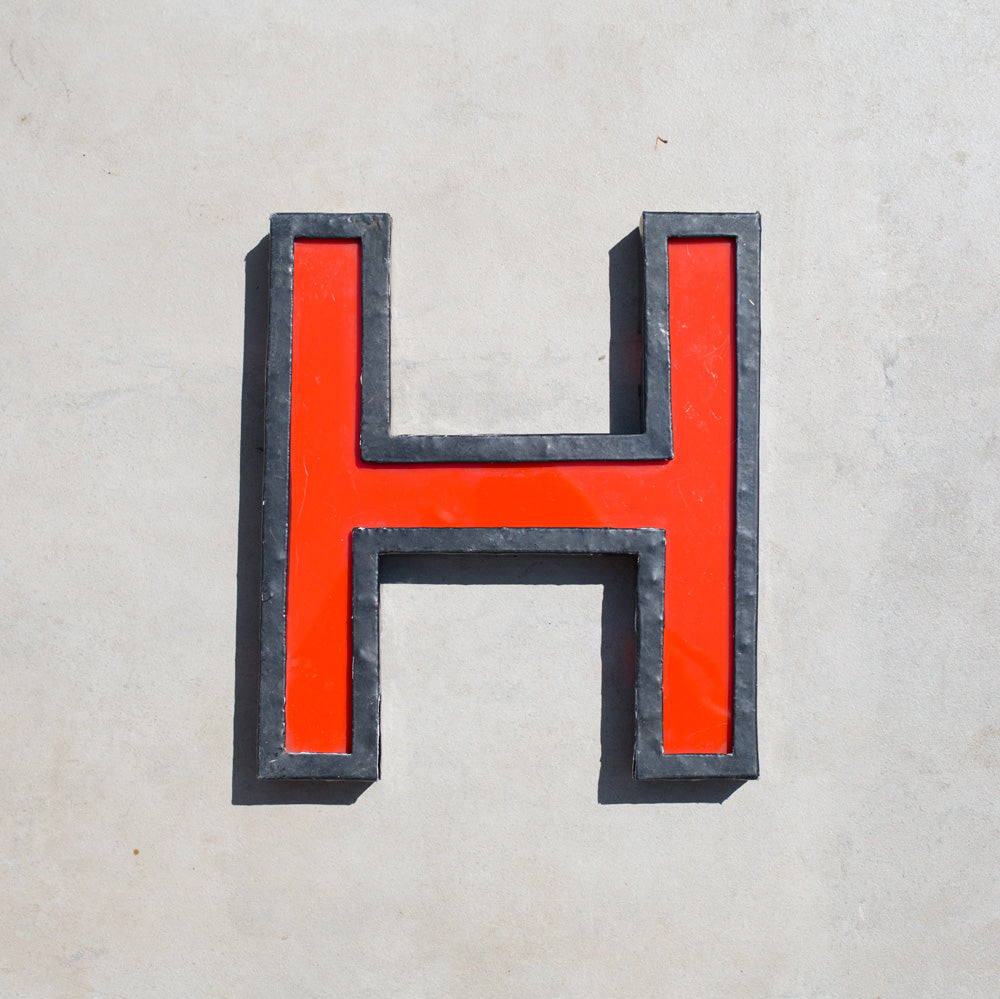H - 11 Inch Metal Perspex Cinema Letter H - 11 Inch Metal Perspex Cinema Letter