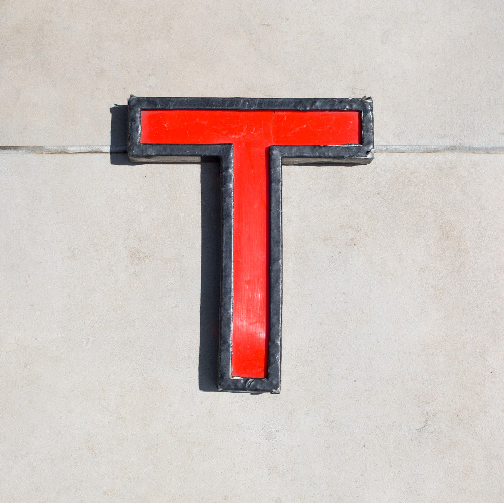 T - 11 Inch Metal Perspex Cinema Letter T - 11 Inch Metal Perspex Cinema Letter