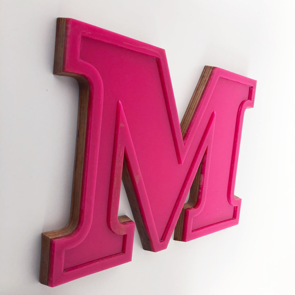 M - Medium Factory Shop Letter Ply Wood & Perspex M - Medium Factory Shop Letter Ply Wood & Perspex