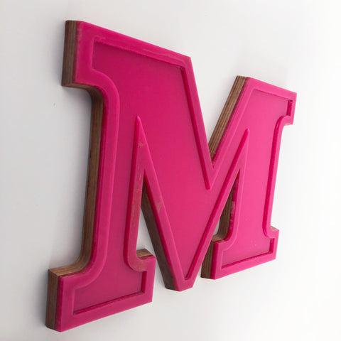 M - Medium Factory Shop Letter Ply Wood & Perspex