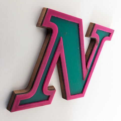 N - Medium Factory Shop Letter Ply Wood & Perspex